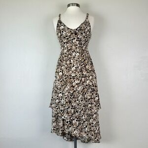 Dress Women 2 Y2K Fairy Grunge Whimsigoth Dark Floral Silk 90s Tiered Ruffle